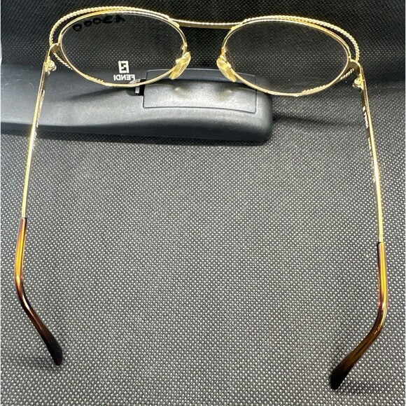 Vintage FENDI 80's Designer Gold Monogram Eyeglass Frame Mod FV 173 DEMO LENSES - Picture 15 of 15
